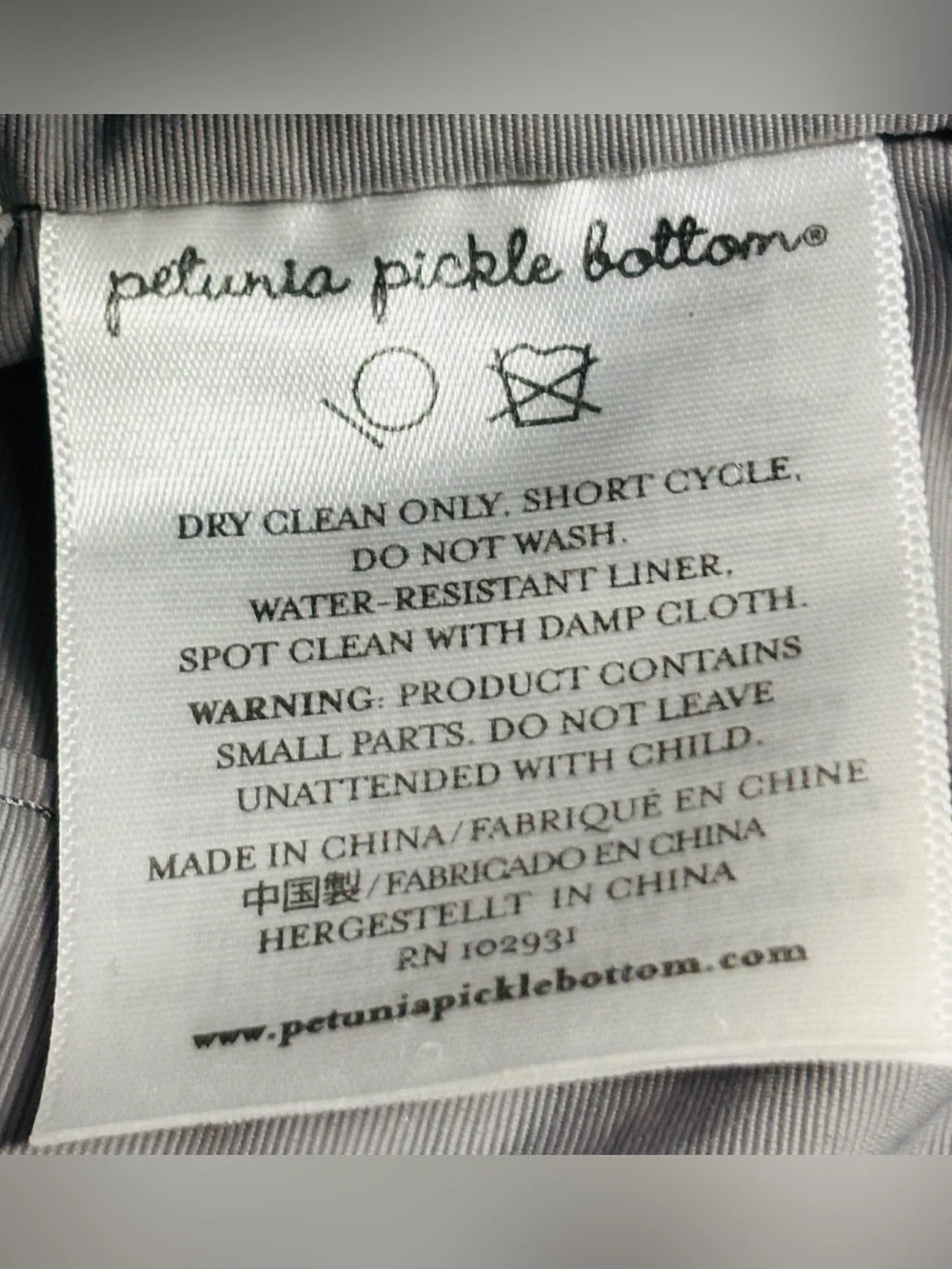 Petunia Pickle Bottom Boxy Backpack Earl Gray Cream Chenille Convertible Diaper